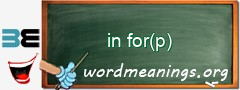 WordMeaning blackboard for in for(p)